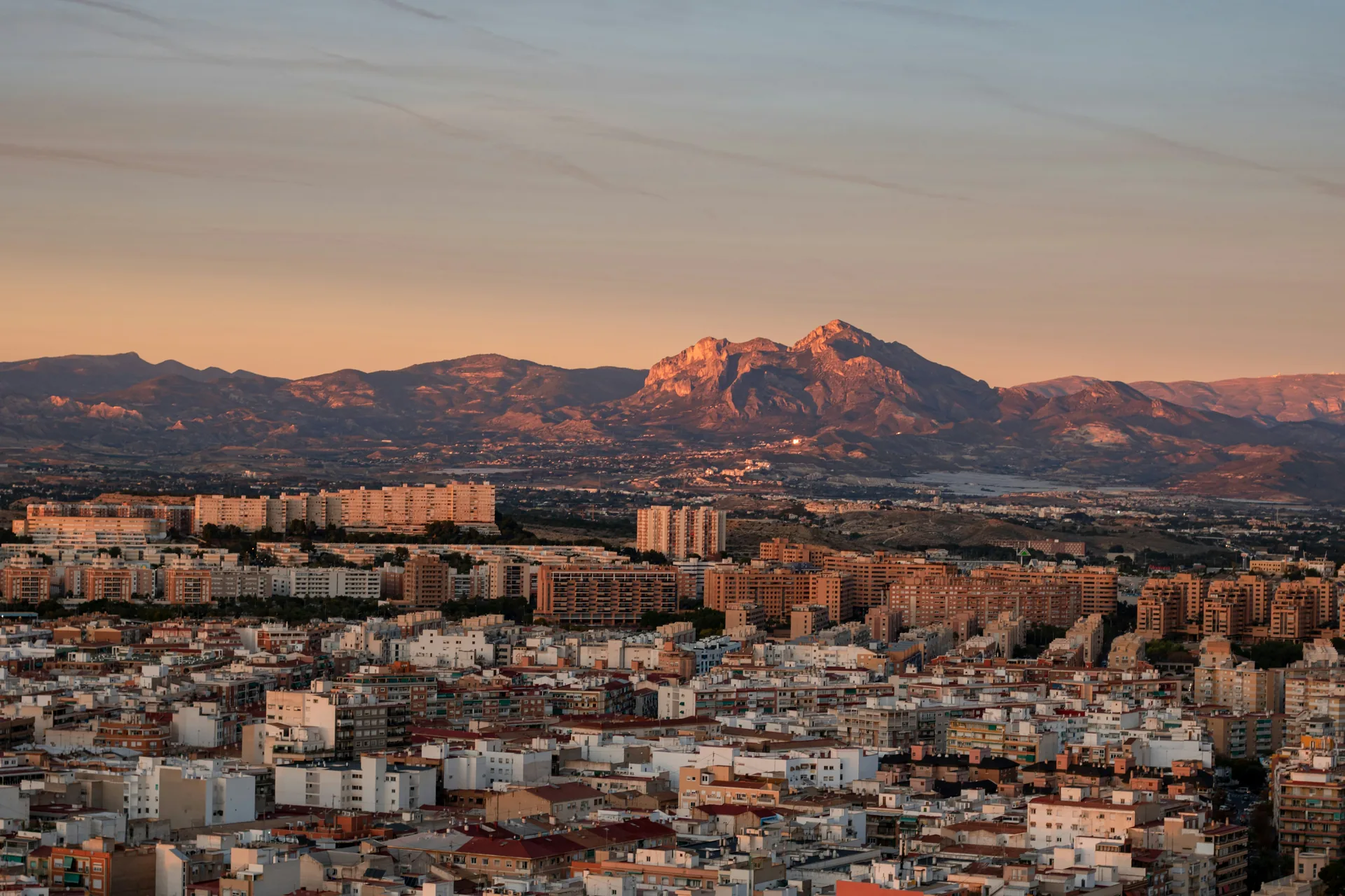 Alicante at sunset from the castle